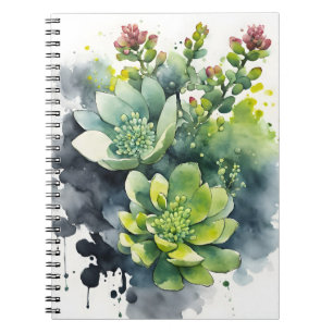 Sedum - Watercolor flowers Notebook