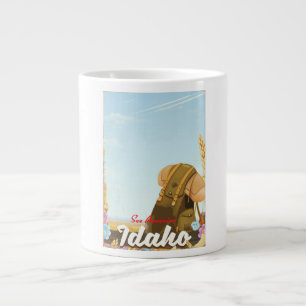 See America - Idaho Backpacking travel poster Large Coffee Mug