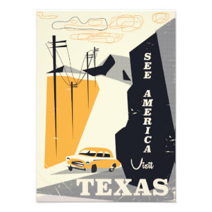 See america - Texas 1950s vintage travel poster