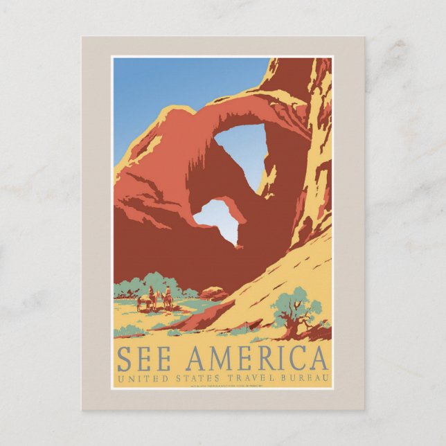 See America Travel Vintage Postcard (Front)