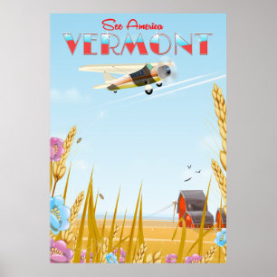 "see America" Vermont Rural travel poster