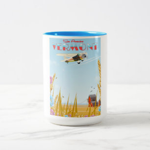 "see America" Vermont Rural travel poster Two-Tone Coffee Mug
