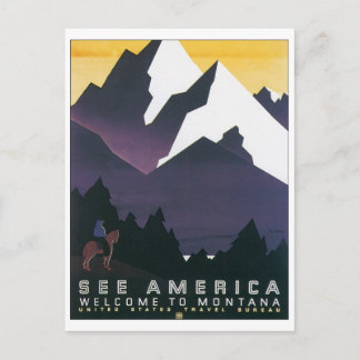 See America Welcome to Montana Postcard