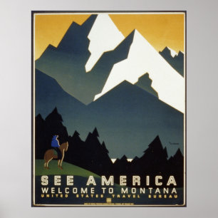 See America Welcome to-Montana Poster