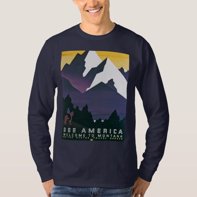 See America ~ Welcome to Montana T-Shirt (Front)