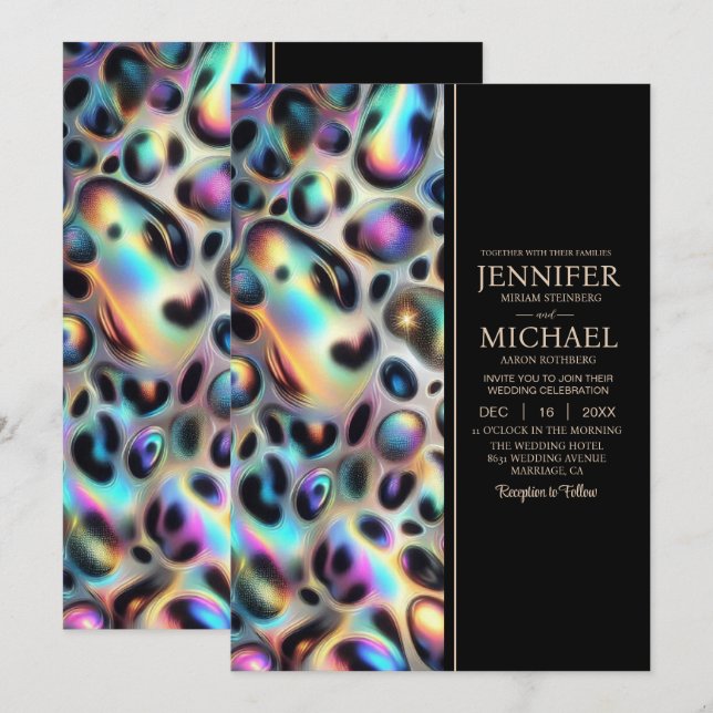 SEE BACK All-In-One Exotic Posh Wedding Invitation (Front/Back)