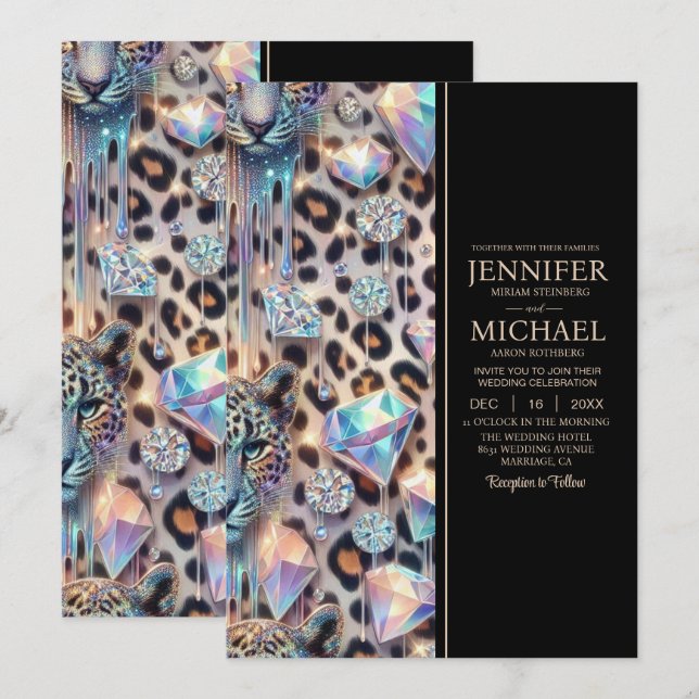SEE BACK All-In-One Exotic Posh Wedding Invitation (Front/Back)