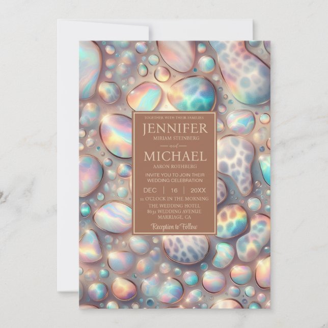 SEE BACK All-In-One Exotic Posh Wedding Invitation (Front)