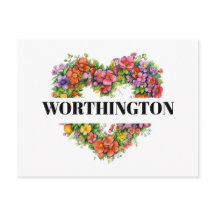 See Back - Floral Heart Postcard