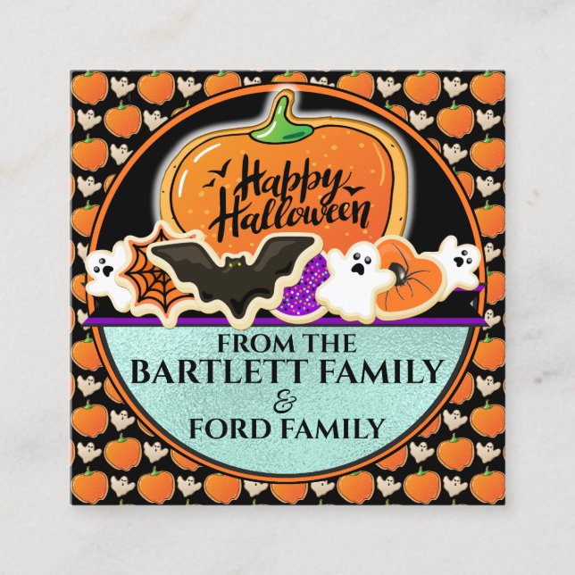 See Back - Halloween Treat Bag Tag without hole (Front)