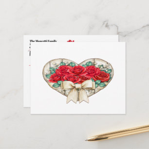 See Back - Rose Heart Postcard