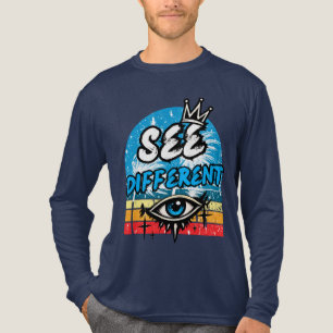 See Different Retro Long Sleeve T-Shirt Tri-Blend Shirt