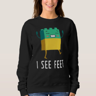 See Feet Big Building Blocks Master Builder Engine Sweatshirt