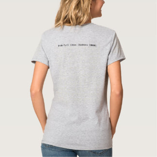(see Figure ??) front and back T-Shirt