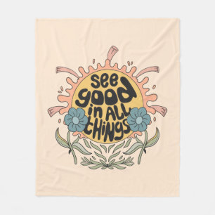 See Good in all Things Hippie Graphic Fleece Blanket