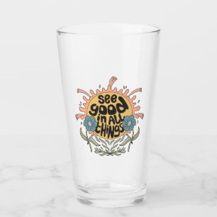 See Good in all Things Hippie Graphic Glass