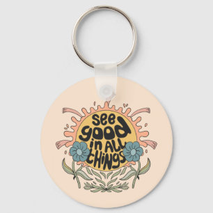 See Good in all Things Hippie Graphic Key Ring