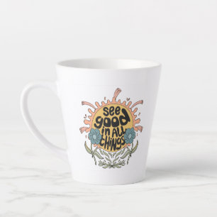 See Good in all Things Hippie Graphic Latte Mug