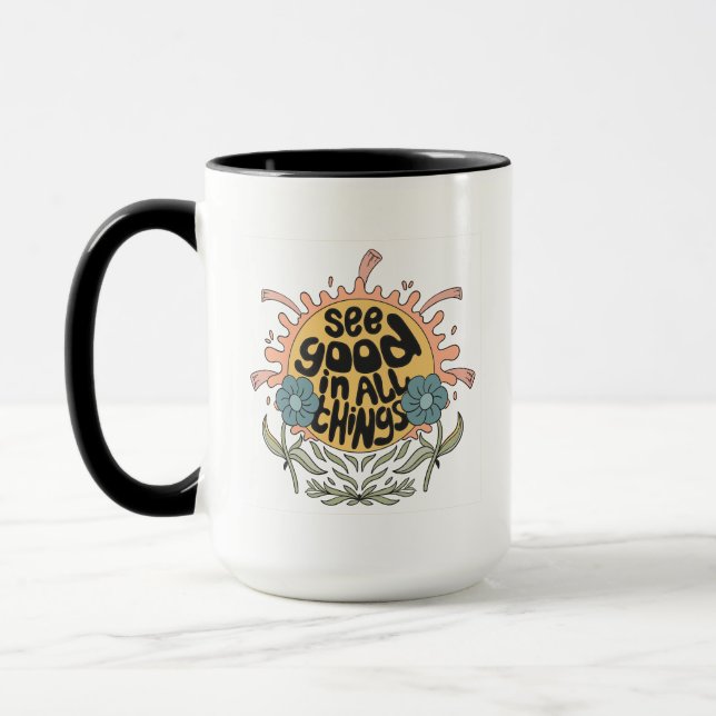 See Good in all Things Hippie Graphic Mug (Left)