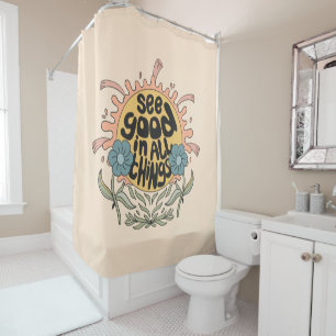 See Good in all Things Hippie Graphic Shower Curtain