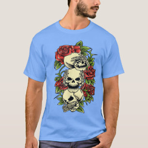 See Hear Speak No Evil Skeletons and Roses T-Shirt