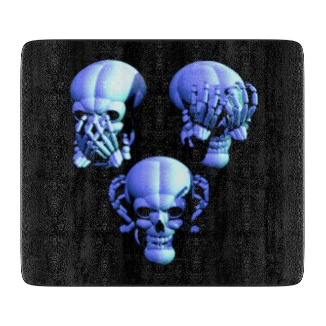 See Hear Speak No Evil Skulls Cutting Board (Front)
