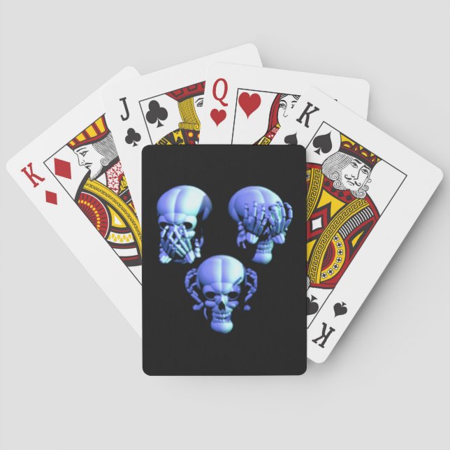 See Hear Speak No Evil Skulls Playing Cards (Back)