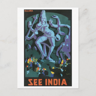 See India Vintage Travel Poster Postcard