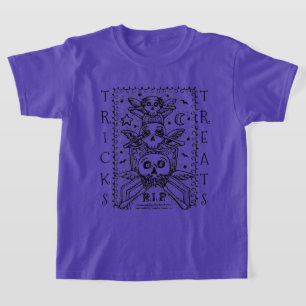 SEE NO EVIL CEMETERY SKELETON TRICK OR TREAT T-Shirt
