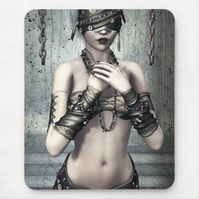 See No Evil Gothic Art Mousepad (Front)