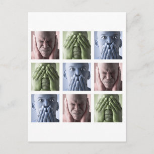 See no evil hear no evil speak no evil postcard