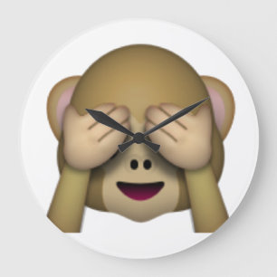 See No Evil Monkey - Emoji Large Clock