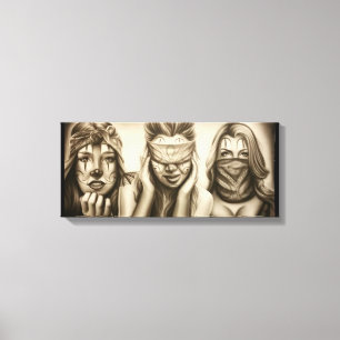 See no evil, Speak no evil, Hear no evil, gangster Canvas Print