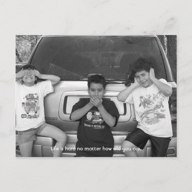 See no evil, speak no evil, hear no evil postcard (Front)