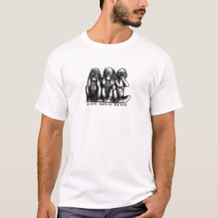 See No Evil Three Wise Monkey Sketch T-Shirt