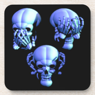 See No, Hear No, Speak No Evil Skulls Coasters