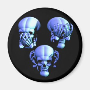 See No, Hear No, Speak No Evil Skulls Magnet