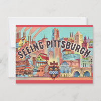 See Pittsburgh Illustrated Postcard