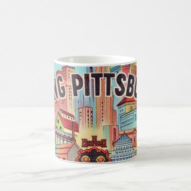 See Pittsburgh Illustrated Postcard Mug (Center)
