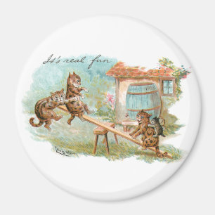 See Saw Play Ground Cats Magnet