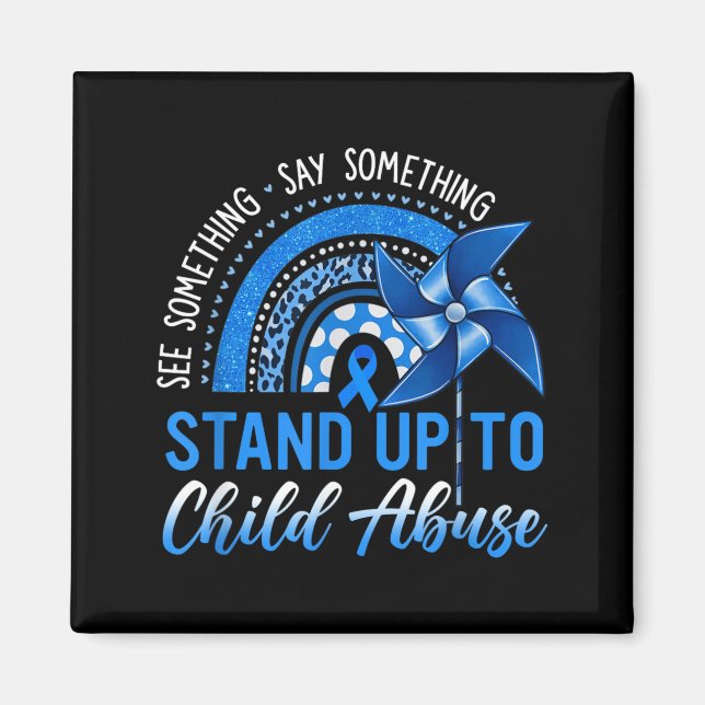 See Something Say Something Blue Ribbon Pinwheel Magnet (Front)