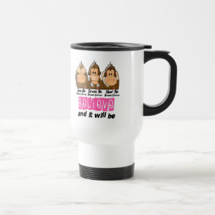 See Speak Hear No Breast Cancer 3 Travel Mug