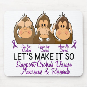 See Speak Hear No Crohns Disease 2 Mouse Pad