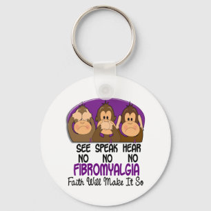 See Speak Hear No Fibromyalgia 1 Key Ring