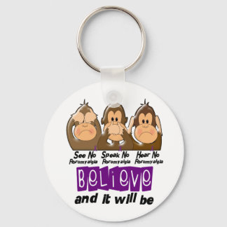 See Speak Hear No Fibromyalgia 3 Key Ring