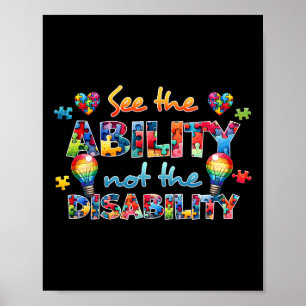 See The Ability Not The Disability Funny Autism Aw Poster