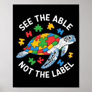 See The Able Not Label Autism Awareness Funny Kids Poster
