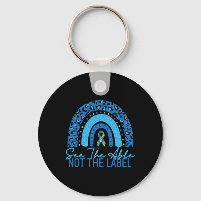 See The Able Not The Label Autism Awareness Puzzle Key Ring (Front)