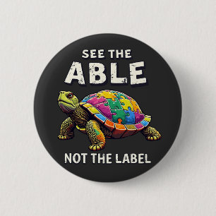 See the Able, Not the Label Autism Turtle Lovers 6 Cm Round Badge