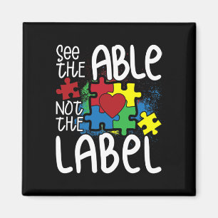 See The Able Not The Label Autistic Puzzle Autism  Magnet